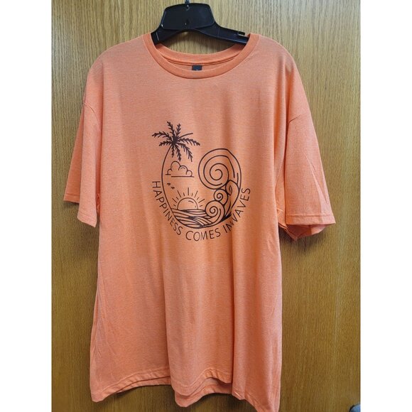 Happiness comes in waves T-Shirt‎ Short Sleeve Large - Picture 3 of 5